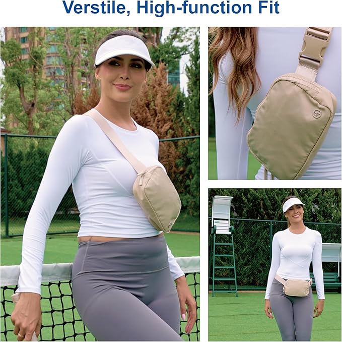 Pander Two Way Zipper Fanny Pack Nylon Everywhere Belt Bag for Women, Water Repellent Waist Packs, Crossbody Bags with Adjustable Strap (Sonic Pink).