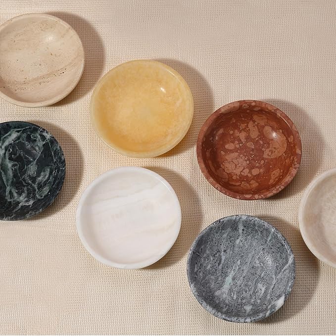 Koville Natural Onyx Incense Holder, Incense Holder for Sticks with 9 Holes, Handmade Incense Burner Ash Catcher for Meditation Yoga SPA, Balsam Fir/Palo Santo/Sage/Cone Incense Bowl(Orange)