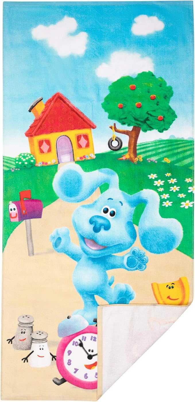 Franco Kids Super Soft Cotton Bath/Pool/Beach Towel, 58 In x 28 in, Blues Clues