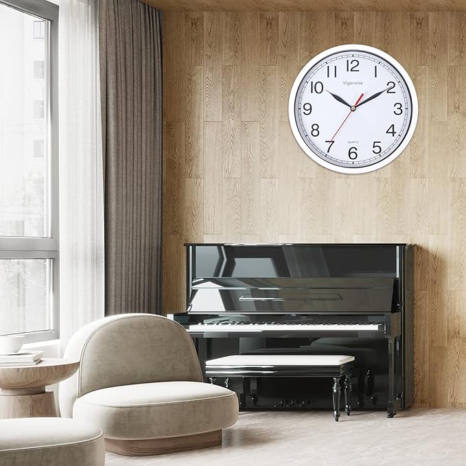 Wall Clock, 8 Inch Silent Sweep Movement Accurate Small Clocks Kitchen/Living Room/Bedroom/Office/School/Classroom Decoration