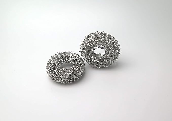 Tredoni 2 Reusable Limescale Remover Ring 0.8x1.6" - Boiler/Kettle Furring Descaler Stainless Steel Mesh 2x4cm (2)