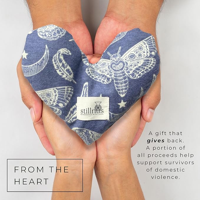 Butterfly Heart Eye Pillow for Women β Lavender + Flaxseed β Grounding Weighted Compress for Meditation, Sleep & Stress Relief β Indigo Calm Pattern β Sensory Wellness Gift