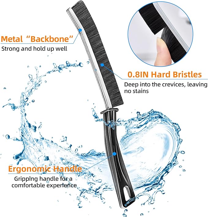 12Pcs Crevice Cleaning Brush Set, Hard Bristle Gap Cleaning Tools, Multifunctional Brushes for Kitchen, Bathroom, Grout, Sink, Bottle, Teapot, Blender, Window & Car (12pcs)