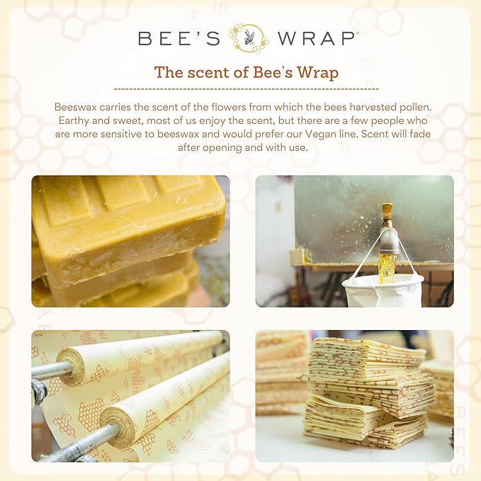 Bee's Wrap Beeswax Wraps for Food - Bread Wrap - Made in USA Reusable Bread Storage Bags - Organic & Eco-Friendly Alternative to Aluminum Foil, Sourdough Bags & Plastic Wrap, Botanical