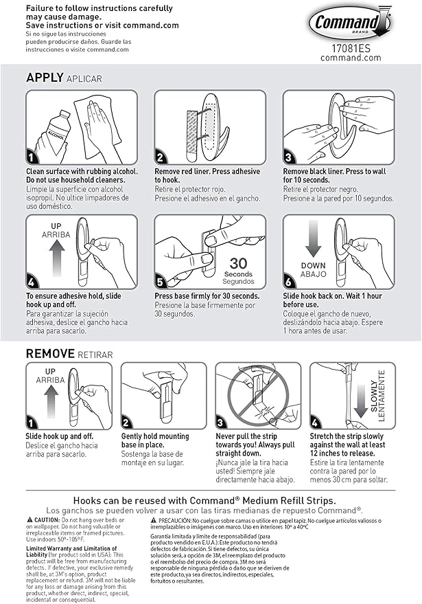 Command Medium Designer Hooks, 9 Hooks and 12 Strips, Damage-Free Hanging Wall Hook with Adhesive Strips, No Tools Great for Hanging, Organization and Storage, Holds up to 3 lb