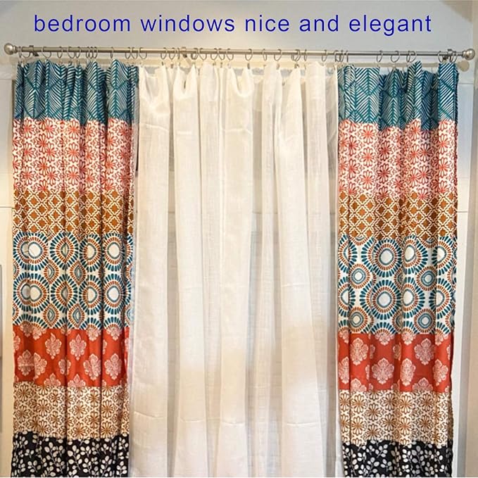 40 Pack Metal Curtain Rings with Clips, Curtain Clip Rings Hooks for Hanging Drapery Drapes Bows, Curtain Rod Rings 1.5 inch Interior Diameter, Matte Silver