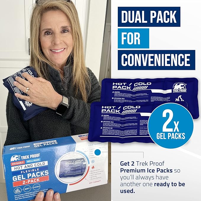 Flexible Ice Pack for Pain Relief - Reusable Gel Pack for Knee, Shoulder, Ankle, Back, and More - Bendable for Customized Comfort