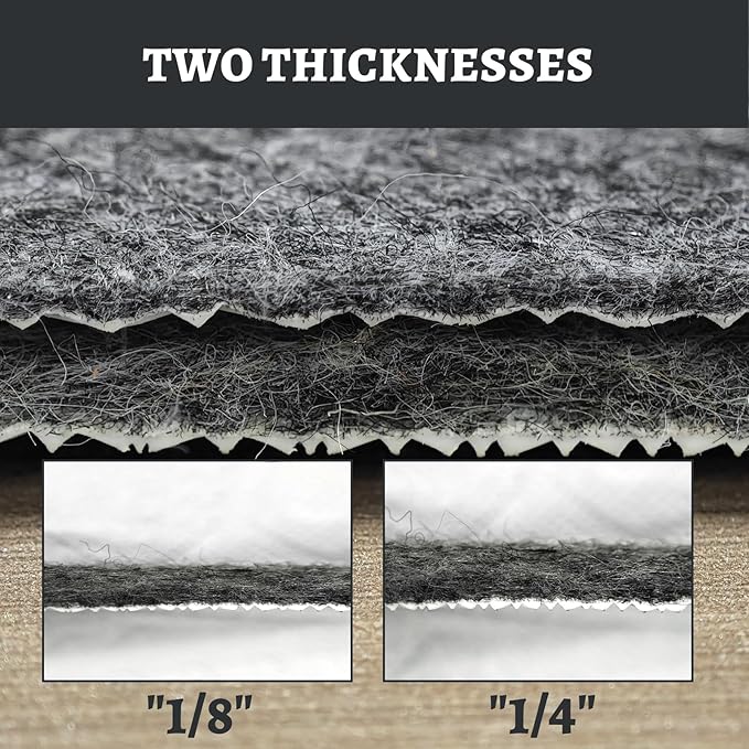 100% Waterproof Rug Pad, 2x20 ft Area Rug Non-Slip Rug Pads, 1/4" Thick Carpet Pads for All Floors and Finishes, Felt Pad for Hardwood Floors, Keep Carpets in Place Soft and Secure