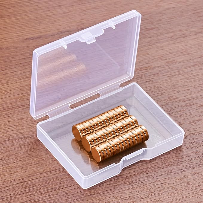 SMARTAKE 45 Pcs Refrigerator Magnets, 10x2.6mm Small Round Fridge Magnets, Multi-Use Premium Neodymium Office Magnets for Fridge, Whiteboard, Billboard in Home, Kitchen, Office and School (Rose Gold)