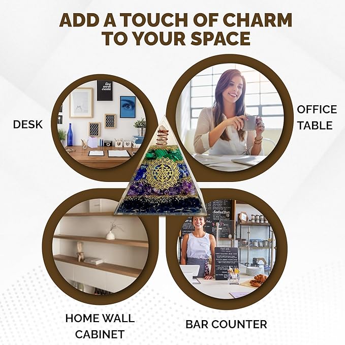 Tourmaline Orgone Pyramid โ Anxiety Relief & Energy Shield โ Handcrafted Orgone Generator with Tourmaline, Amethyst, Lapis Lazuli & Malachite โ Meditation Altar Dรฉcor & Gift