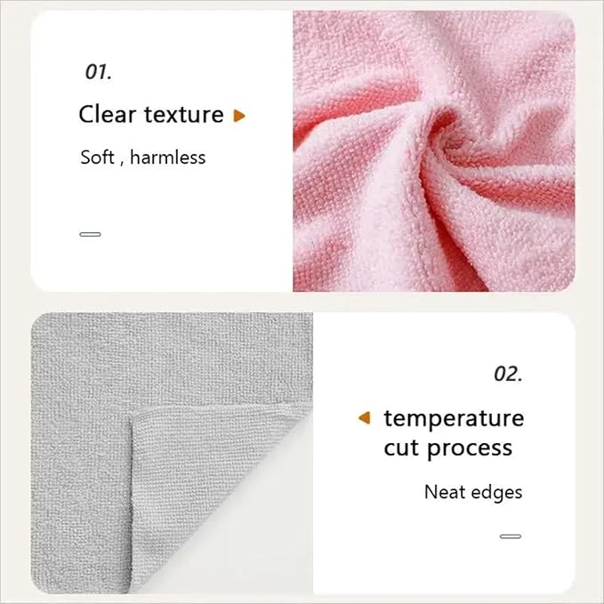 Microfiber Cleaning Cloths Roll โ 50 Pack | Tear-Away Towels โ Reusable| Ultra Absorbent| Washable Rags for Kitchen| House, Car, Garage | Eco-Friendly Microfiber Cleaning Supplies (Pink)