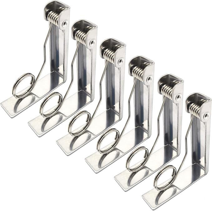 Latomex Tablecloth Clips 12 Packs Picnic Table Clips Stainless Steel Tablecloth Cover Clamps Table Cloth Holders Ideal for Home, Kitchen, Restaurant, Weeding, Picnic, Patio and Party(Up to 2.4")