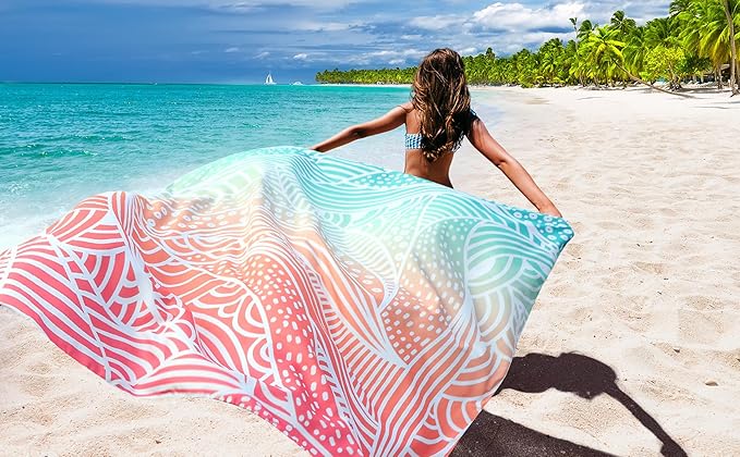Beach Blanket Waterproof Sandproof Beach Mat 79" X 83"/10'x9' for 2-8 Adults Quick Drying Outdoor Picnic Mat Beach Accessories for Travel, Camping, Hiking
