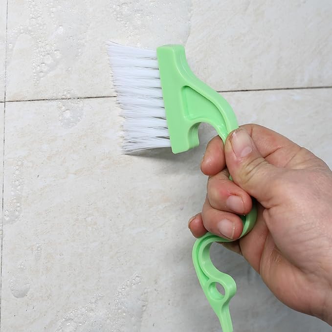 Slick- Window Track Cleaning Brush, 4 Pack, Colorful Ergonomic Handle, Built-in Scraper, Multipurpose, Window Track Cleaning Tools