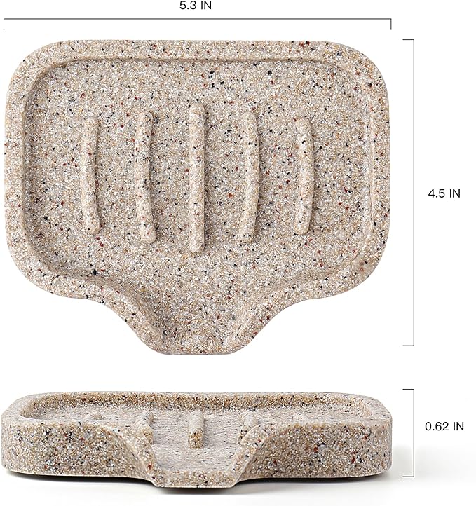 AUGFRYZIAN Self-Draining Soap Dish - Bar Soap Holder for Shower, Large Soap Savers Soap Tray Sponge Holder for Kitchen Bathroom Bathtub Sink, Linen