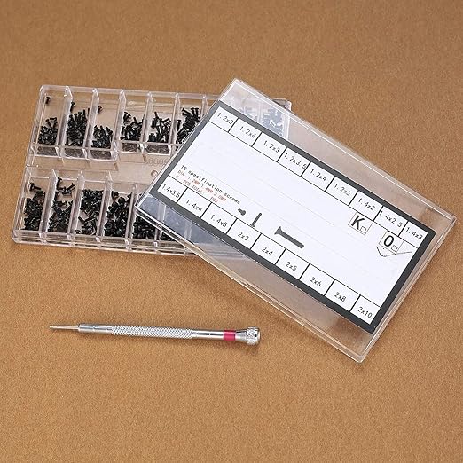500 Pcs Small Replacement Screws, M1.2/M1.4/M2.0 Black Tiny Micro Laptop Computer Electronic Assortment Kit, Glasses Watches Hard Drive SSD Repair Screws, with Screwdriver