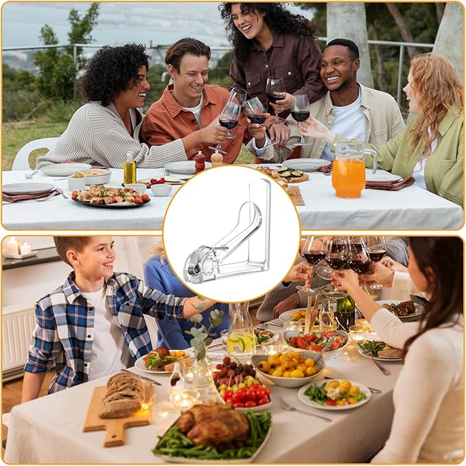 50 PCS Clear Plastic Tablecloth Clips,Transparent Clear Tablecloth Clips, Plastic Table Cloth Hold Down Clip Table Cloth Holder for Christmas Birthday Camping Picnic Indoor Outdoor Events