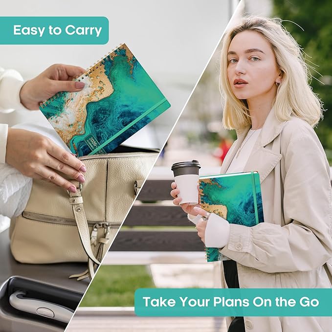 Academic Planner 2026-2027, Weekly and Monthly Calendar Book, July 2026 – June 2027, Hardcover Planner with Tabs, Perfect for Teachers, Students, Women & Men, A5 (6.4" x 8.5") - Ocean
