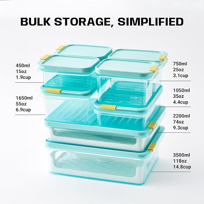 LocknLock HFL102 Freezer Fit Plastic Food Storage Container with Lid for Kitchen, Lunch, Meal Prep, and Leftovers, BPA-Free, Airtight, Leakproof, Microwave, Dishwasher-Safe, 750ml