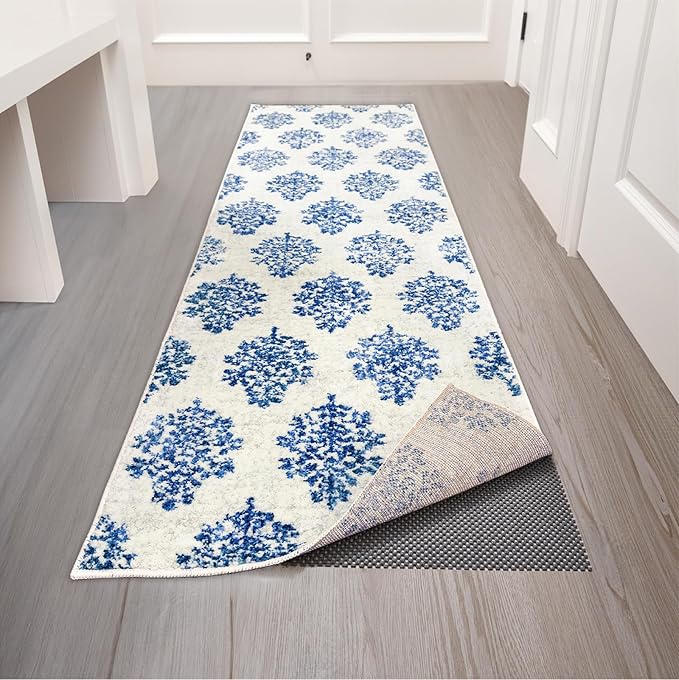 Veken 2x8 Ft Rug Pad Gripper for Hardwood Floors, Non Slip Dark Grey Rug Pads for Area Rugs, Thick Rug Grippers for Tile Floors, Under Carpet Anti Skid Mat, Keep Your Rugs Safe and in Place