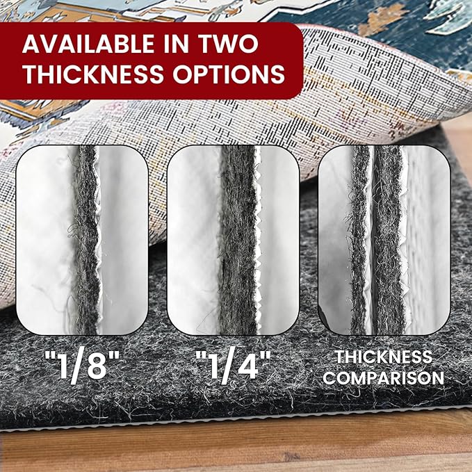 Waterproof Rug Pad, 10x14 ft Area Rug Non-Slip Carpet Pad, Non-Slip Rug Pads for All Floors and Finishes, Felt Pad for Hardwood Floors, Keeps Carpets in Place Soft and Safe