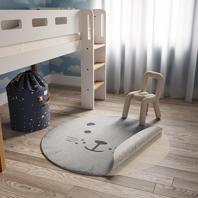 Veken 3x3 Ft Round Rug Pad Gripper for Hardwood Floors, Circle Non Slip Rug Pads for Area Rugs, Thick Rug Grippers for Tile Floors, Under Carpet Anti Skid Mat, Keep Your Rugs Safe and in Place