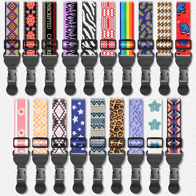 Checkerboard Daisy Shoulder Strap, Adjustable Camera Strap with 2 Sets of Quick-Release Buckles, Comfortable Neck Strap for iPad, Tablet, Camera, Laptop, Binocular, Luggage Bag