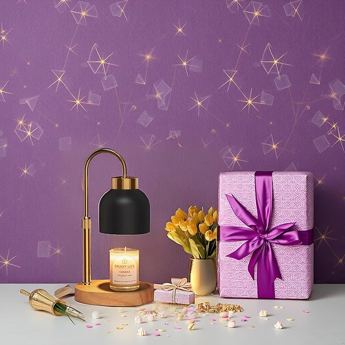 Candle Warmer Lamp with Dimmer Adjustable Height, 2/4/8H Timer,Vintage Home Decor for Scented Jar