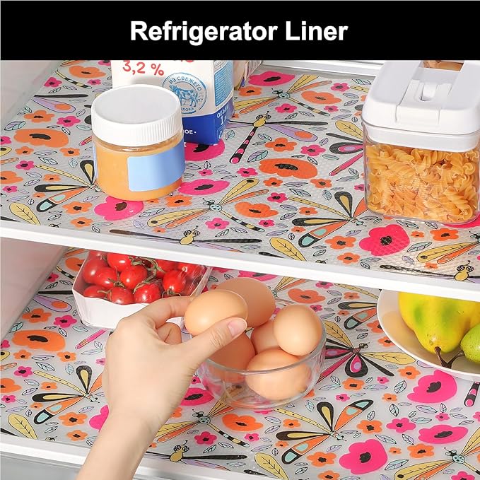 Cooyes Shelf Liner – Non-Slip Cabinet & Drawer Liner for Kitchen – Non-Adhesive Waterproof Shelf Paper with Modern Pattern – Durable EVA Cabinet Mat – Easy to Cut (Amethyst,17.5" W x 360" L)