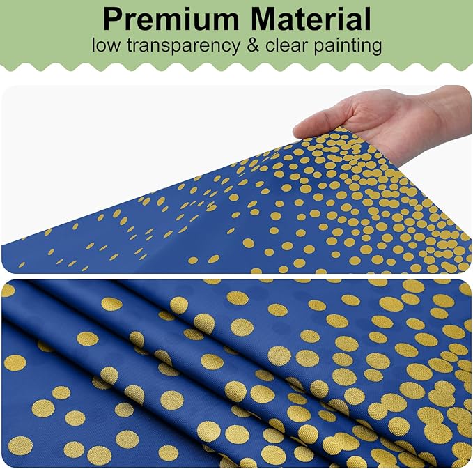 misaya 3 Packs Dot Disposable Table Cloth, 54 x 108 Inch Waterproof Plastic Tablecloth, Rectangle Gold Dots in Navy Table Covers for Picnic, Birthday, Party