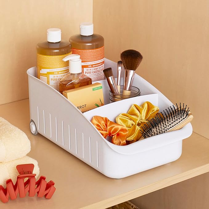 YouCopia RollOut Pantry Drawer, 8", BPA-Free Storage Caddy for Kitchen Pantry and Cabinet Organization, Tea Bags, Medicine, and More, White