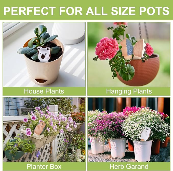 Tuzinano Self Watering Planter Insert Terracotta Watering Spikes Premium Plant Watering Devices Irrigation Dripper Self Watering Spikes Automatic Plant Accessories 4 Packs