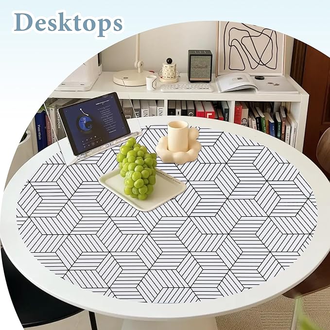 Shelf Liners for Kitchen Cabinets Non Adhesive Shelf Liner Paper Non-Slip Thickened Drawer Liner Easy to Clean for Tool Box Refrigerator with Knife and Tape Measure, Black Geometric, 11.8 x 118 in