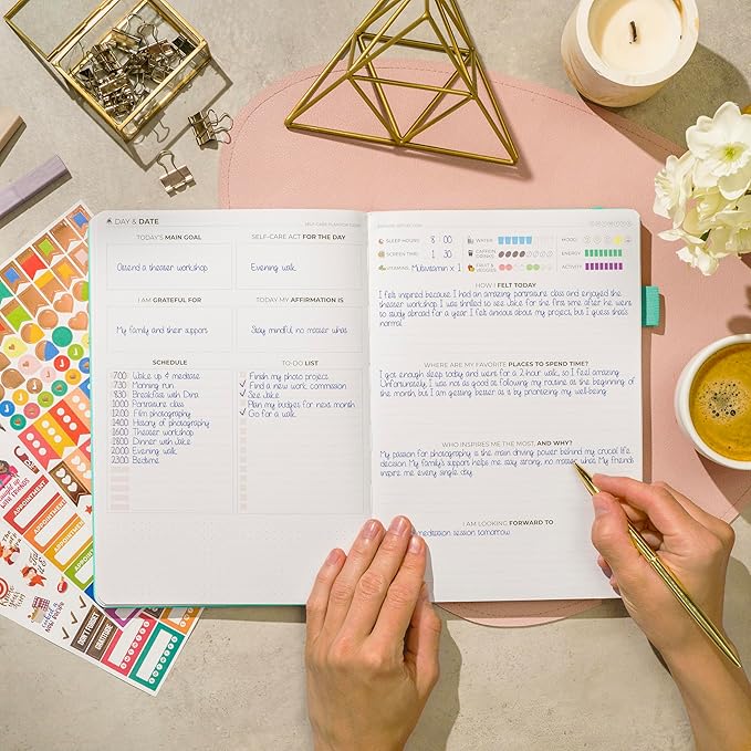 Clever Fox Self-Care Journal – Wellness & Daily Reflection Notebook – Mental Health & Personal Development – Self-Care, Meditation & Mood Journal for Women & Men – Large (Turquoise)