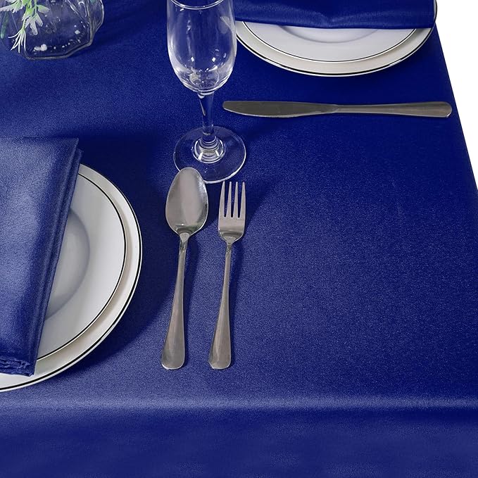 Cupuamon Square Tablecloth 52x52 inch Washable Polyester Fabric Tablecloth for Wedding Party Dining Banquet Decoration (52x52, Royal Blue)