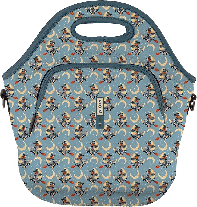 Sok It LunchTote Zippered Bag Insulated Neoprene Caddy (Witching Hour, X-Large 6.5 Quart Lunch Tote)