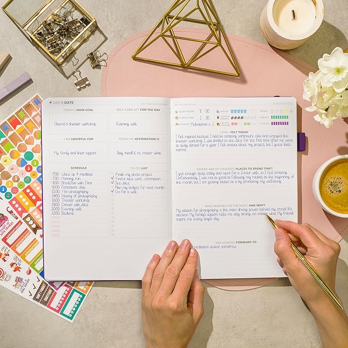 Clever Fox Self-Care Journal – Wellness & Daily Reflection Notebook – Mental Health & Personal Development – Self-Care, Meditation & Mood Journal for Women & Men – Large (Purple)