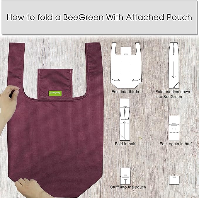BeeGreen Navy Blue Reusable Grocery Bags Wholesale Reusable Kitchen Bags Bulk Foldable-Machine Washable with Zipper Storage Pouch 50 Packs