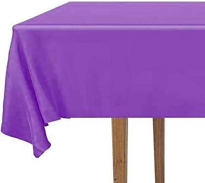 DecorRack 2 Rectangular Tablecloths BPA-Free Plastic, 54 x 108 inch, Dining Table Cloth, Rectangle Table Cover for Parties, Picnic, Camping and Outdoor, Disposable or Reusable, Purple (2 Pack)