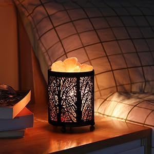 Zanflare Salt Lamp, Pink Salt Lamp, Salt Rock Lamp, Night Light in Fawn Design Metal Basket with Dimmer Switch, for Mother's Day, House Warming, Holiday Gift for Mom