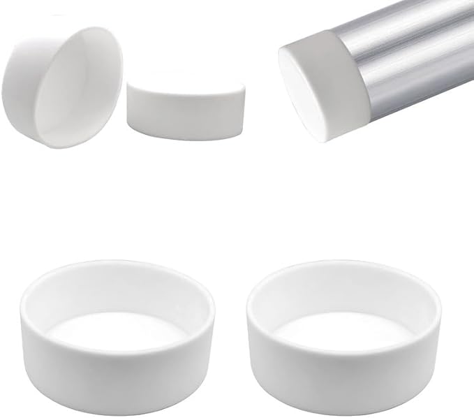 EASYEAH 3-13/16" (97.5mm) Silicone Chair Leg Floor Protectors, Rubber Chair Leg Caps, Non-Slip Furniture Pads Round Chair Feet Covers End Caps for Hardwood Floors, Patio & Table Foots, White (2PCS)