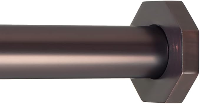 Ivilon Tension Curtain Rod - Hexagonal Spring Tension Rod for Windows or Shower, 16 to 24 Inch, ORB