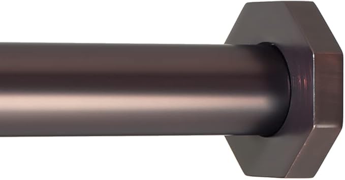 Ivilon Tension Curtain Rod - Hexagonal Spring Tension Rod for Windows or Shower, 24 to 36 Inch, ORB