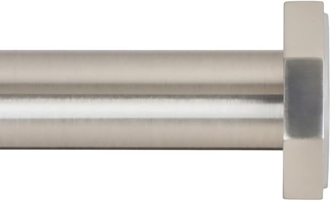 Ivilon Tension Curtain Rod - Hexagonal Spring Tension Rod for Windows or Shower, 24 to 36 Inch, Brushed Nickel
