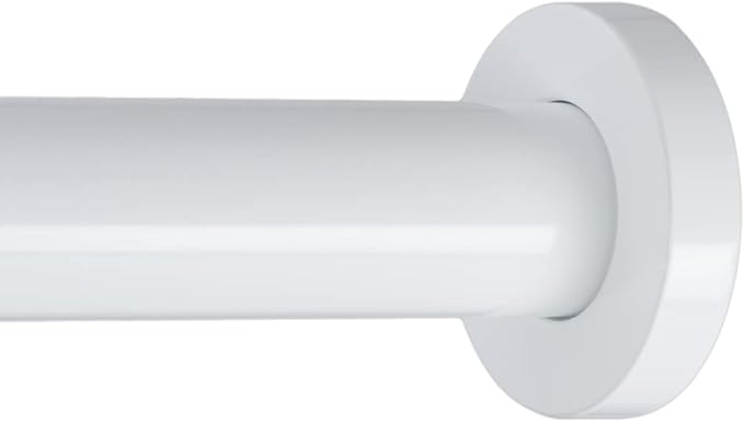 Ivilon Shower Tension Curtain Rod - Adjustable Tension Rod for Shower Curtains, Bathroom, or Windows, Easy to Install, No Drilling Required, Rustproof, Spring Loaded, Adjustable 24 to 36 Inch White