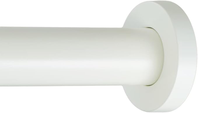 Ivilon Shower Tension Curtain Rod - Adjustable Tension Rod for Shower Curtains, Bathroom, or Windows, Easy to Install, No Drilling Required, Rustproof, Spring Loaded, Adjustable 24 to 36 Inch Ivory