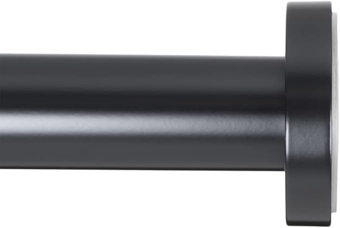 Ivilon Shower Tension Curtain Rod - Adjustable Tension Rod for Shower Curtains, Bathroom, or Windows, Easy to Install, No Drilling Required, Rustproof, Spring Loaded, Adjustable 54 to 90 Inch Black