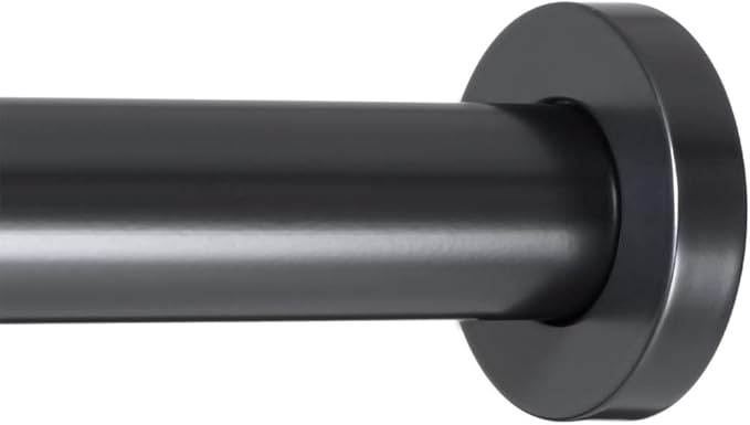 Ivilon Shower Tension Curtain Rod - Adjustable Tension Rod for Shower Curtains, Bathroom, or Windows, Easy to Install, No Drilling Required, Rustproof, Spring Loaded, Adjustable 54 to 90 Inch Black