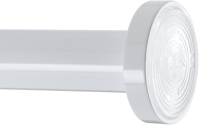 Ivilon Shower Tension Curtain Rod - Adjustable Tension Rod for Shower Curtains, Bathroom, or Windows, Easy to Install, No Drilling Required, Rustproof, Spring Loaded, Adjustable 24 to 36 Inch White