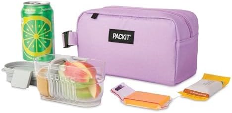 PackIt Freezable Small Insulated Snack Box, Lavender, with EcoFreeze Technology (Built-in Ice Pack), Mini Cooler or Small Lunch Bag, For Fresh Snacks On the Go, for Work, Gym, or Travel
